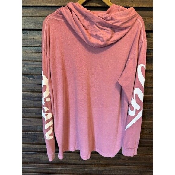 Victoria's Secret PINK Campus Logo Hoodie Tee T Shirt Pocket‎ Oversized MED EUC - Picture 5 of 12